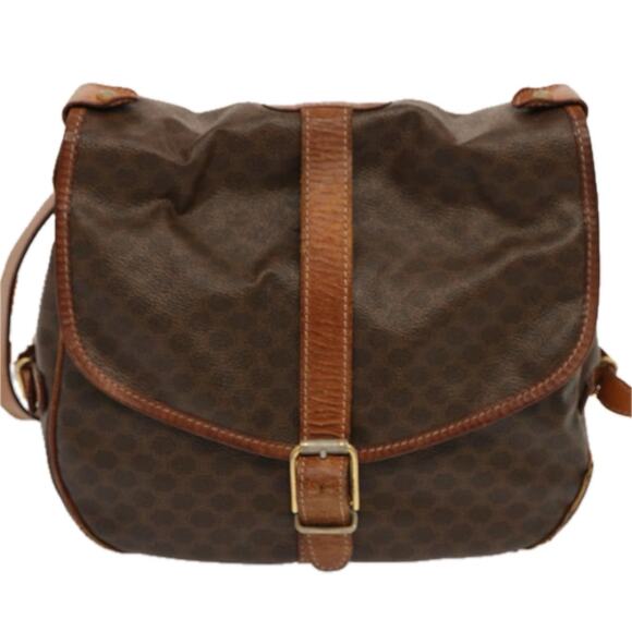 CELINE Macadam Canvas Shoulder Bag Pvc Brown - Picture 2 of 13